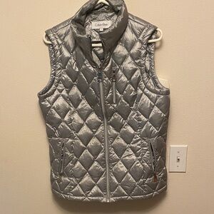 Calvin Klein Silver Quilted Puffer Vest
